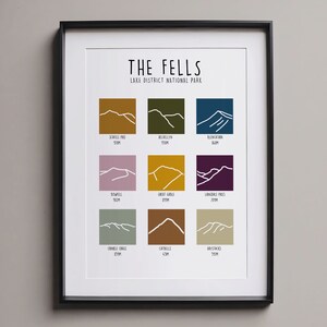 The Fells of The Lake District - Lake District Print - Lake District National Park - Mountain Art - Mountain Print - Mountain Line Art