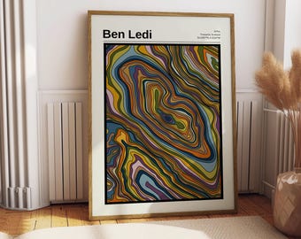 Ben Ledi Mountain Contour Print: Trossachs Map Art on Fine Art Paper, Scottish Contour Print
