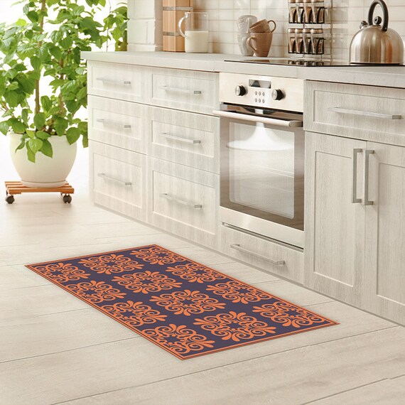 Vinyl Floor Mat Linoleum Rug Pattern Tiles Vintage Vinyl Kitchen Rug Bath Mat Waterproof Doormat Art Mat Area Rug Pvc Carpet