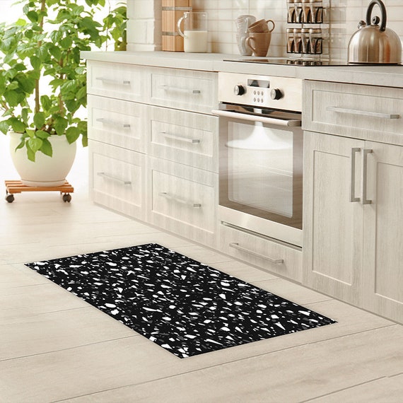 Vinyl Floor Mat Linoleum Rug Terrazzo Seamless Vinyl Kitchen Etsy