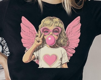Retro Cupid Valentine's Day PNG, Bubblegum Sunglasses Angel (Digital Download)
