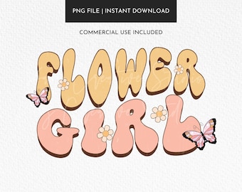 Blumenmädchen Shirt PNG, Retro Brautparty Design (digitaler Download)