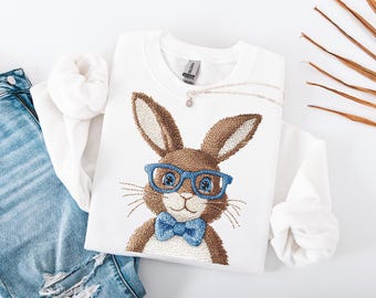 Retro Osterhase PNG, Girly Stickdatei, Stickmuster (Digitaler Download)