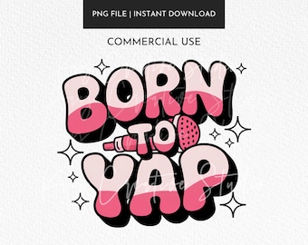 生まれながらのやんちゃ者 PNG、面白いTシャツデザイン（デジタルダウンロード）