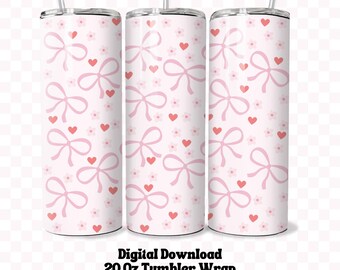 Bögen und Herzen 20 Unzen Tumbler Wrap, Sublimationsdesign (PNG)