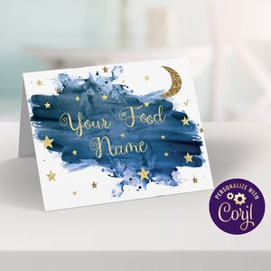 Twinkle Little Star Food Tent Cards, Twinkle Twinkle Little Star Baby Shower, ID137
