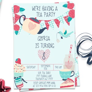 Tea Party Invites, Tea Party Invitations, ID130