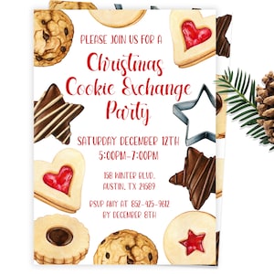 Christmas Cookie Exchange Invitation Cookie Swap Instant Download, ID204