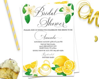 Lemon Bridal Shower Invitations, ID131