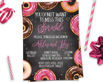Editable Donut Baby Shower Invitation, ID194