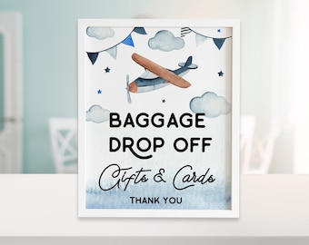 Airplane Cards and Gifts Sign Airplane Decor Vintage Airplane Party Airplane Baby Shower Airplane Birthday Thank You Sign Download, ID192