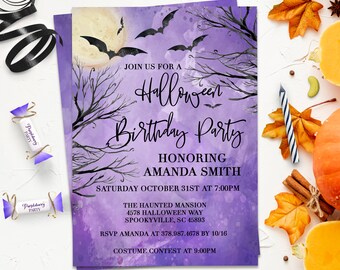 Halloween Birthday Party Invitation, Halloween Invitation Adult, Adult Costume Party, Unique Halloween Invitation, Halloween Ideas, ID191