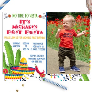 Fiesta Invitation, Mexican Invitation, Photo Invitations, ID116