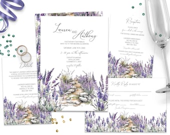 Lavendel bruiloft uitnodigingen bundel lavendel bloemen uitnodigingen Set Lila bruiloft uitnodigingen downloaden lavendel bruiloft Suite ID223