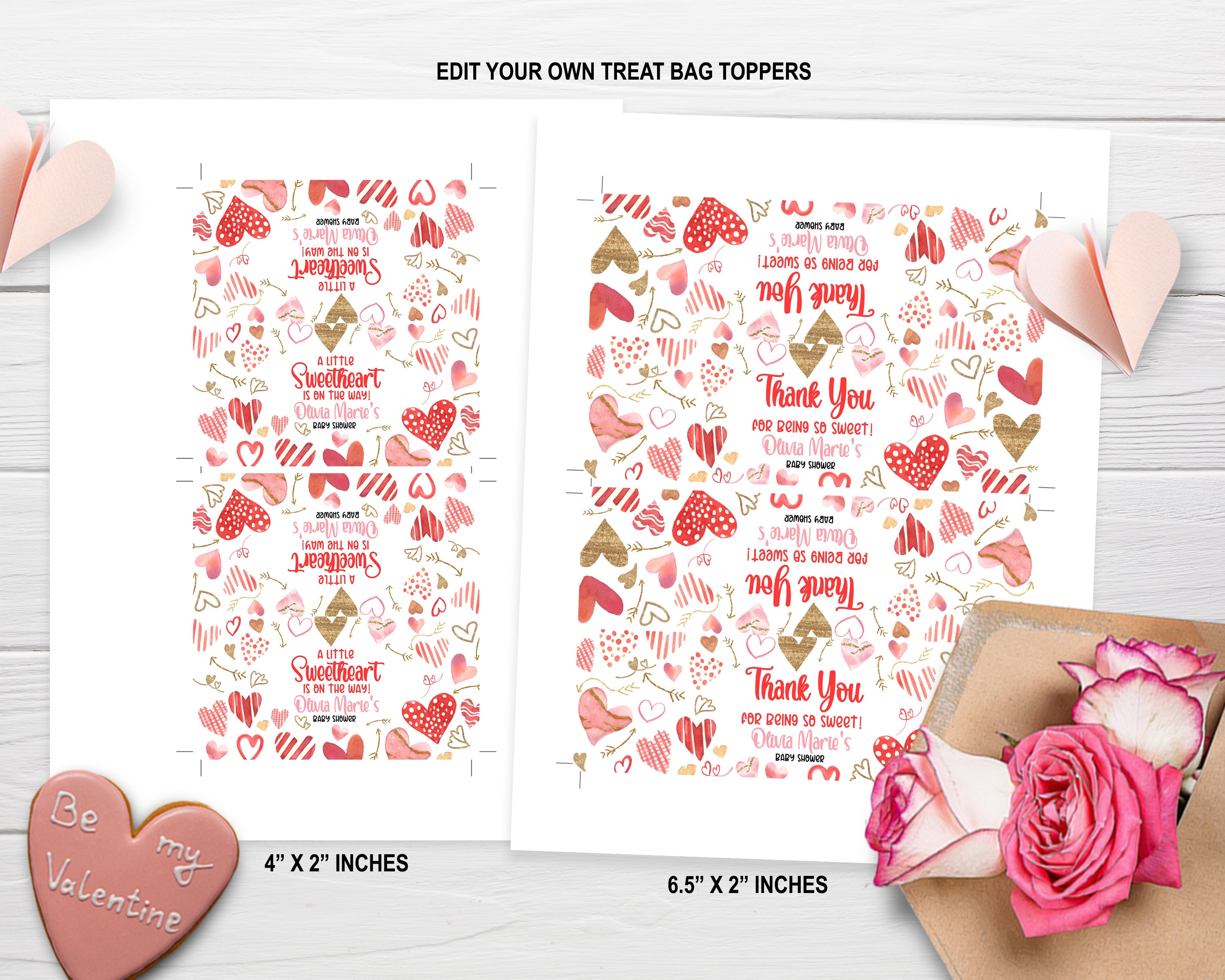 Editable Valentines Day Treat Bag Toppers Heart Favor Bag Toppers A ...