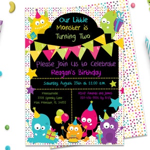 Monster Birthday Invitation, Downloadable Invites, ID106
