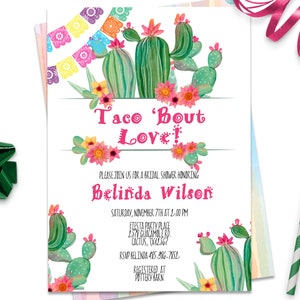 Fiesta Bridal Shower Invitation, Taco Bout Love, ID141