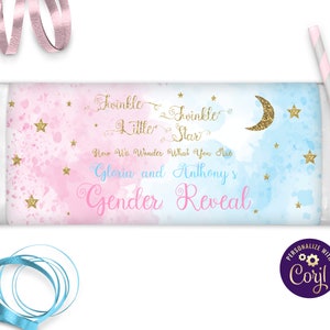 Gender Reveal Candy Bar Wrappers Twinkle Little Star Chocolate Bar Template Gender Reveal Candy, ID172