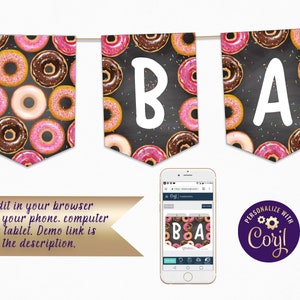 Donut Baby Shower Banner, ID194