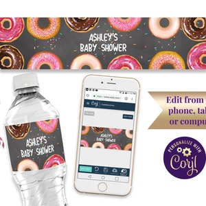 Donut Water Bottle Labels, ID194