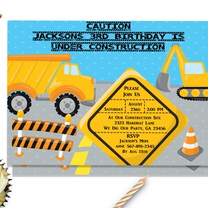 Construction Birthday Invitation Instant Download, ID104
