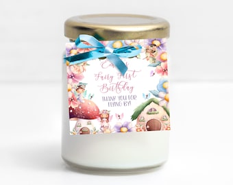Editable Fairy First Birthday 2" inch Square Favor Tags  Printable Fairy 1st Birthday Gift Tags Enchanted Fairy Garden Party ID196
