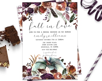Herbst Braut Shower Kürbis Einladung, Herbst Hochzeit Einladung, Herbst Braut Shower Einladung, Kürbis Hochzeit Einladung, ID153