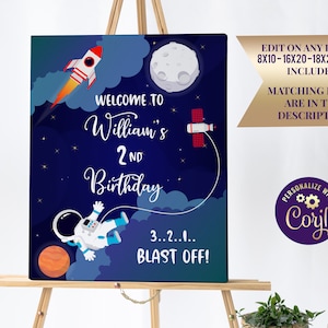 Outer Space Welcome Sign Space Decorations Astronaut Birthday Sign Outer Space Party Welcome Poster Outer Space Birthday,  ID159