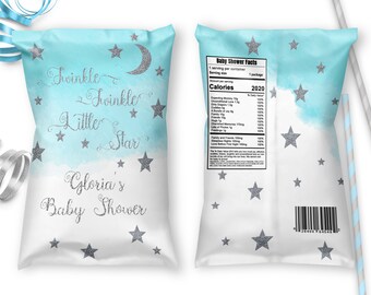 Twinkle Twinkle Little Star Chip Bag Template Printable Chip Bags Baby Shower Chip Bag Custom Chip Bags Potato Chip Bag Download , ID202