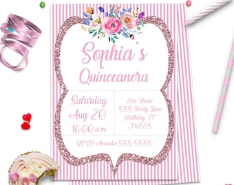 Zaproszenie na Quinceanera, Zaproszenie na Słodkie 15, ID134
