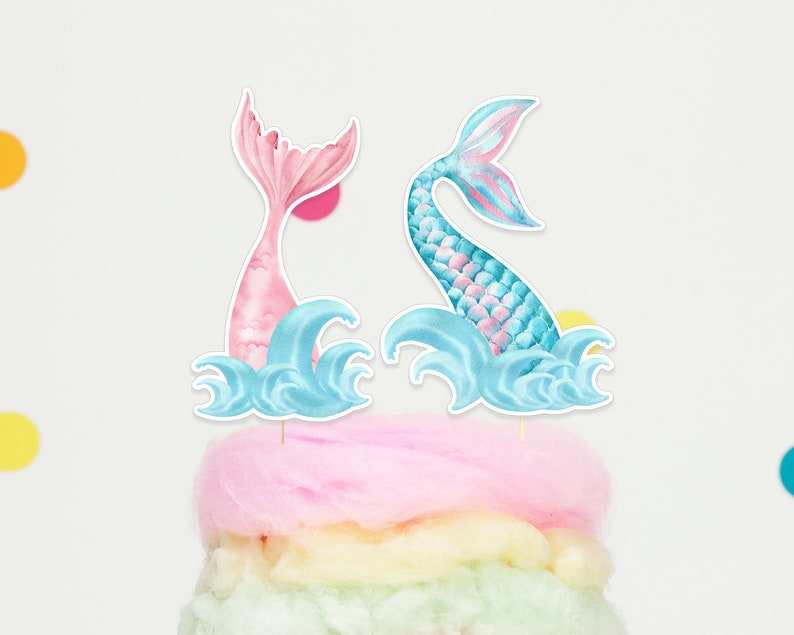 Printable Mermaid Cake Topper Mermaid Birthday Decorations - Etsy