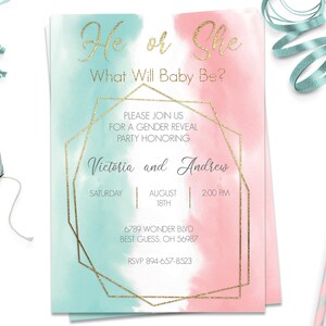 Gender Reveal Einladung, Gender Reveal Einladung, ID128