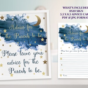 Twinkle Twinkle Little Star Babyshowerspellen, advieskaarten en goede wensen voor baby, adviesbord, ID137