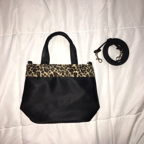 Vintage 90s Limited Too Cheetah Black handbag pur… - image 1