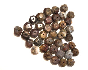 Raw Faceted Rondel Chalcedony Drilled Beads.  Beautiful!  LIQUIDATION SALE!