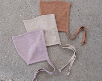 Slub Knit Pixie Bonnet/Lightweight 100% Cotton