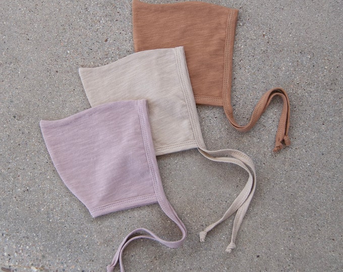 Slub Knit Pixie Bonnet/Lightweight 100% Cotton/Spring