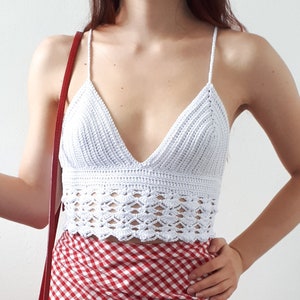 Bella bralette / crochet bralette for beginners / cute summer crochet top / crocheted bralette top for women /sexy lacy bralette / pdf file