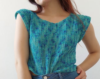 Easy breezy crochet pattern / crop top tee diy tutorial / any size can be made / beginner friendly top/  easy and cute crochet pattern / pdf