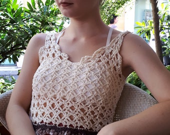 Verona tee / crochet tee pattern / mesh romantic crochet top / lacy tee / hot summer wear / for women / pdf pattern / crochet tutorial