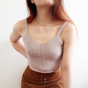 Knitt-like tunisian tank /Crochet pattern / crochet croptop / tunisian crochet top / beginner friendly top / easy and simple knit like top /