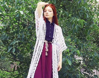 Athenas kimono / Crochet kimono pattern / Crochet tutorial /  Summer cover up / autumn cardigan/ maxi cardigan / fishnet cardigan / PDF file