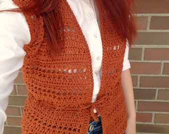 Renata vest / crochet vest pattern / autumn vest pattern / winter crochet / for women / any size can be made / pdf file