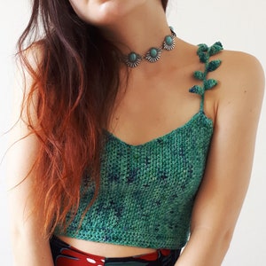 Jungle crochet top pattern / crochet pattern for a top / croptop with leaves / nature inspired top / top for women / pdf file