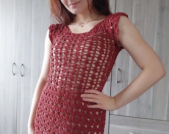 Aphrodite dress CROCHET PATTERN / formal dress for women / any length dress / dress with a slit / crocheted dress / pdf