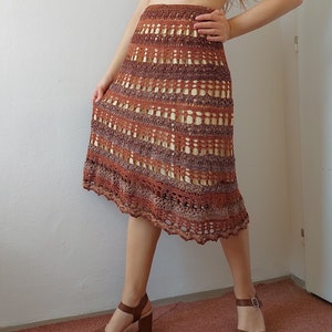 Valentina skirt CROCHET PATTERN / customizable crochet skirt / midi mini maxi any length / easy lace pattern / beginner friendly crochet pdf