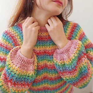 Rainbow crochet pattern that is free, easy, and beginner friendly