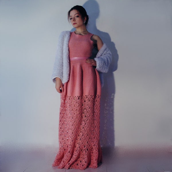 The Rose dress / Ball gown dress / crochet prom dress / princess dress / long maxi dress /crochet pattern / lace flower girl dress /PDF file