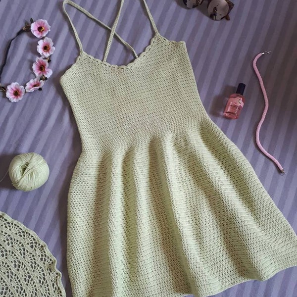 Tinkerbell dress / cute dress for women / crochet dress pattern / crochet tutorial / PDF file