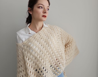 Ber poncho CROCHET PATTERN / winter sweater tutorial / beginner friendly pattern / easy crochet pattern / elegant clothing for winter / PDF